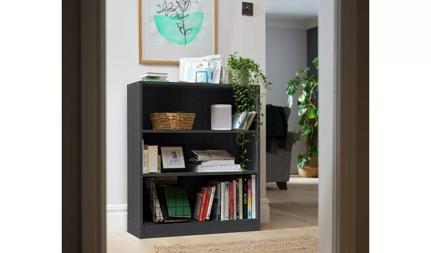 Assembled Maine Short Bookcase - Black